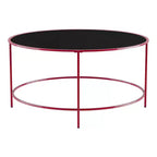 Table basse ronde Kincross avec plateau en verre - miBasics