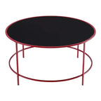 Table basse ronde Kincross avec plateau en verre - miBasics