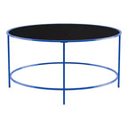 Table basse ronde Kincross avec plateau en verre - miBasics