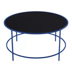 Table basse ronde Kincross avec plateau en verre - miBasics