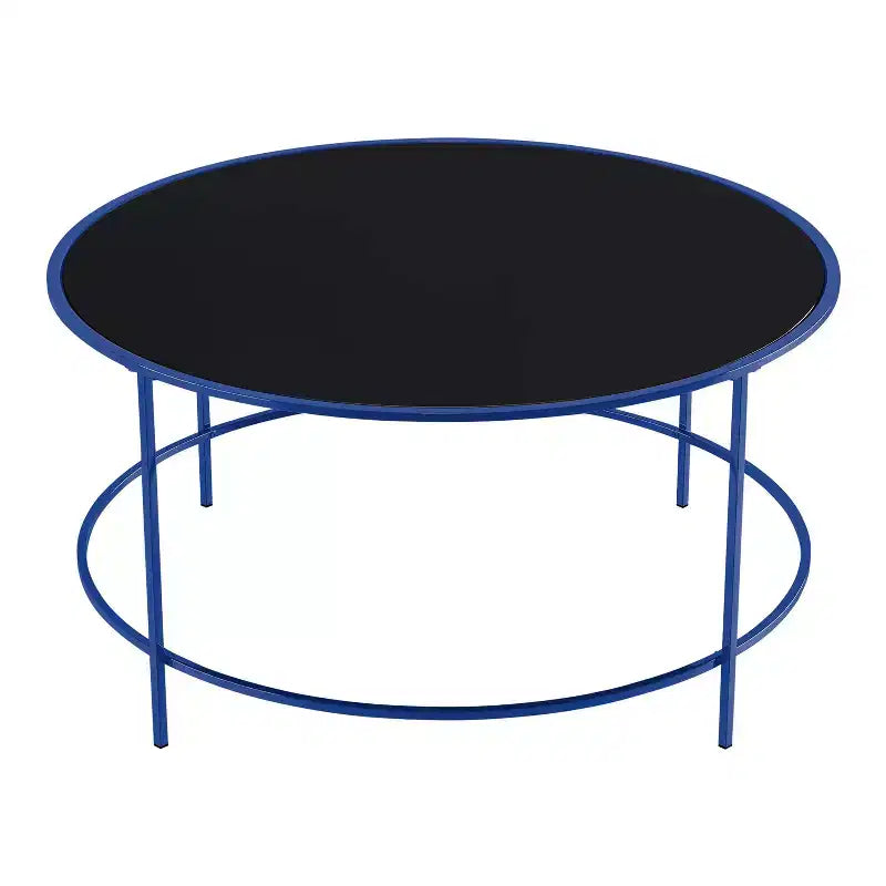 Table basse ronde Kincross avec plateau en verre - miBasics