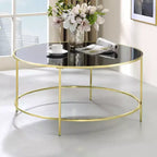 Table basse ronde Kincross avec plateau en verre - miBasics