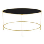 Table basse ronde Kincross avec plateau en verre - miBasics