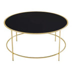 Table basse ronde Kincross avec plateau en verre - miBasics
