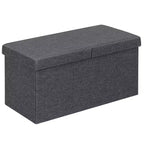 Costway 30'' Folding Storage Ottoman W/Lift Top Bed End Bench 80L Capacity Light Grey\Dark Grey