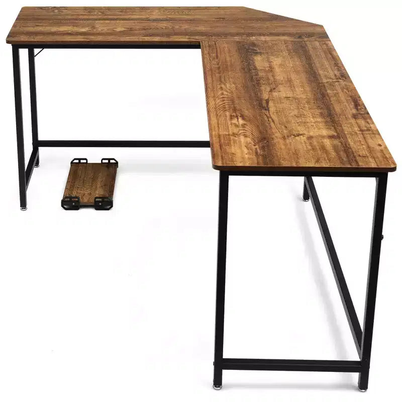 Costway Bureau d'angle en L poste de travail d'étude table de jeu pour bureau à domicile