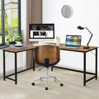 Costway Bureau d'angle en L poste de travail d'étude table de jeu pour bureau à domicile
