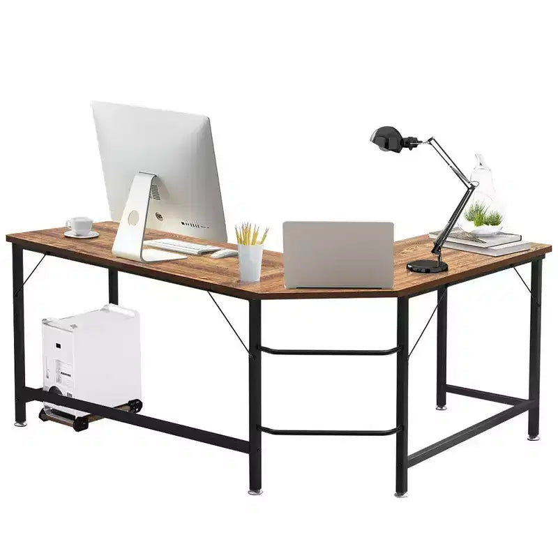 Costway Bureau d'angle en L poste de travail d'étude table de jeu pour bureau à domicile
