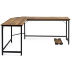 Costway Bureau d'angle en L poste de travail d'étude table de jeu pour bureau à domicile