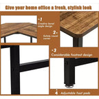 Costway Bureau d'angle en L poste de travail d'étude table de jeu pour bureau à domicile