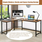 Costway Bureau d'angle en L poste de travail d'étude table de jeu pour bureau à domicile