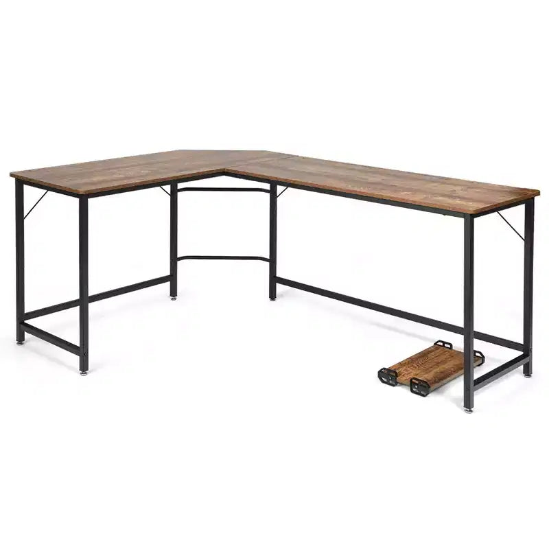 Costway Bureau d'angle en L poste de travail d'étude table de jeu pour bureau à domicile