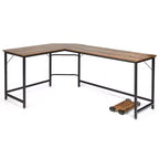 Costway Bureau d'angle en L poste de travail d'étude table de jeu pour bureau à domicile