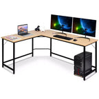 Costway Bureau d'angle en L poste de travail d'étude table de jeu pour bureau à domicile