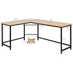 Costway Bureau d'angle en L poste de travail d'étude table de jeu pour bureau à domicile