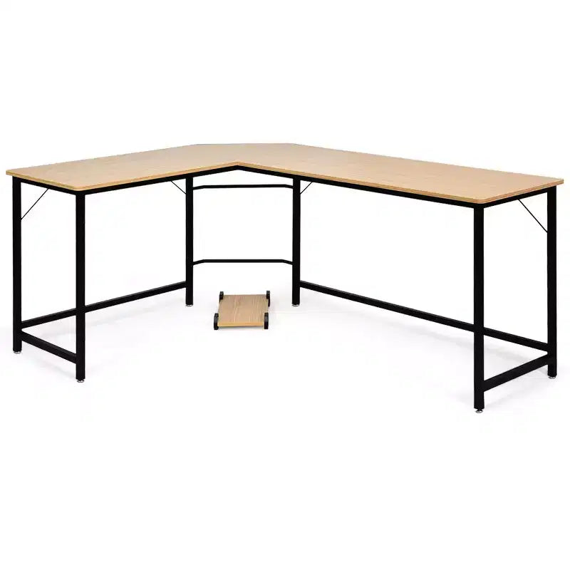 Costway Bureau d'angle en L poste de travail d'étude table de jeu pour bureau à domicile