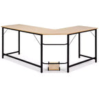 Costway Bureau d'angle en L poste de travail d'étude table de jeu pour bureau à domicile