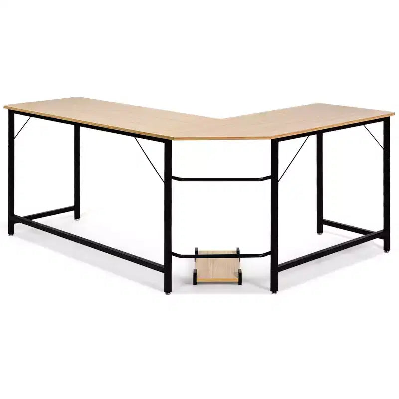 Costway Bureau d'angle en L poste de travail d'étude table de jeu pour bureau à domicile
