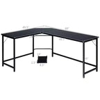 Costway Bureau d'angle en L poste de travail d'étude table de jeu pour bureau à domicile