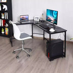 Costway Bureau d'angle en L poste de travail d'étude table de jeu pour bureau à domicile