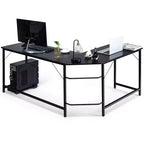Costway Bureau d'angle en L poste de travail d'étude table de jeu pour bureau à domicile