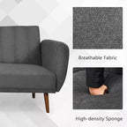 Canapé-lit futon convertible Costway avec pieds en bois réglable marine/gris/jaune
