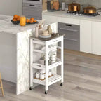 Chariot de service roulant Costway Compact Kitchen Island avec panier supérieur en acier inoxydable
