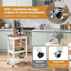 Chariot de service roulant Costway Compact Kitchen Island avec panier supérieur en acier inoxydable