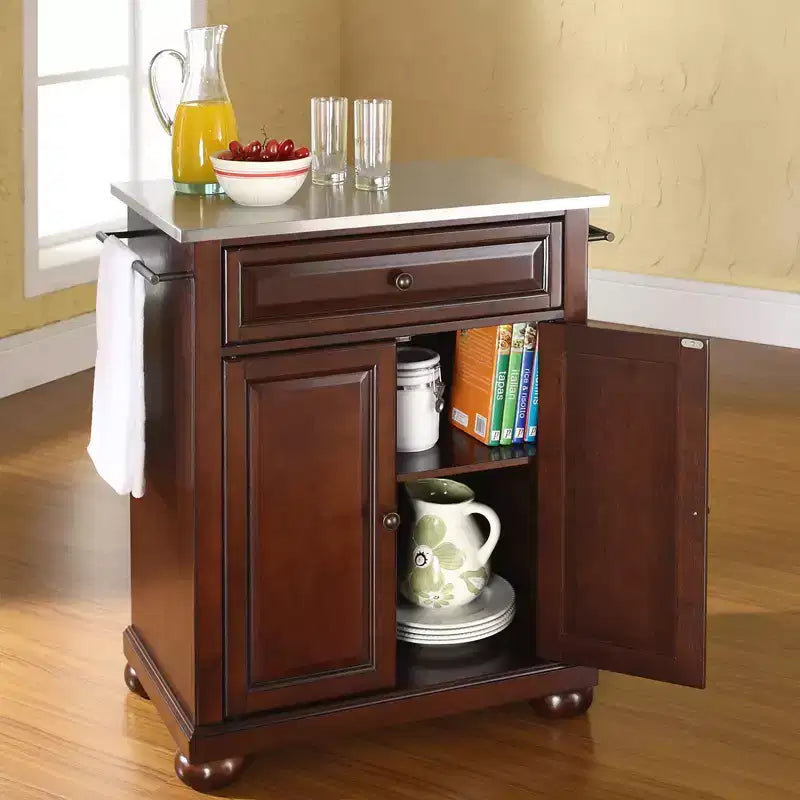Îlot/chariot de cuisine portable Alexandria avec dessus en acier inoxydable - Crosley