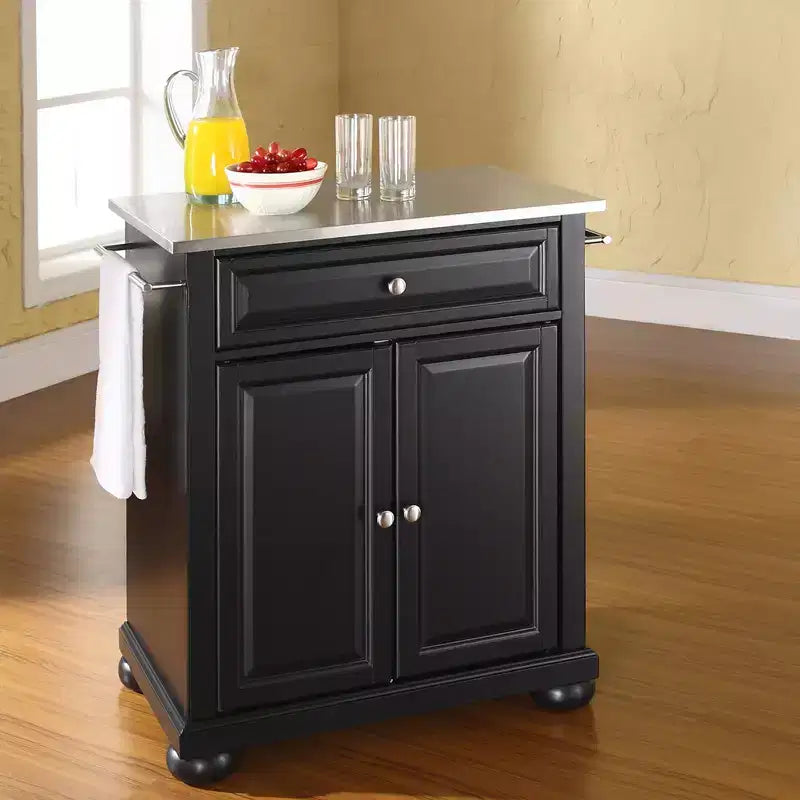 Îlot/chariot de cuisine portable Alexandria avec dessus en acier inoxydable - Crosley