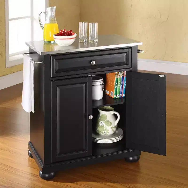 Îlot/chariot de cuisine portable Alexandria avec dessus en acier inoxydable - Crosley