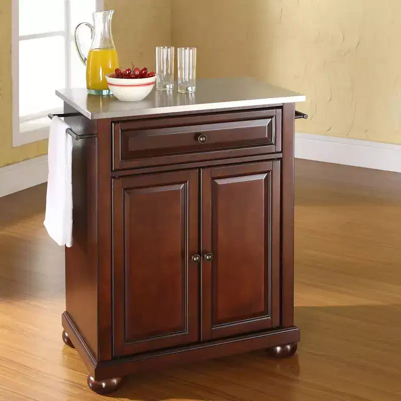 Îlot/chariot de cuisine portable Alexandria avec dessus en acier inoxydable - Crosley