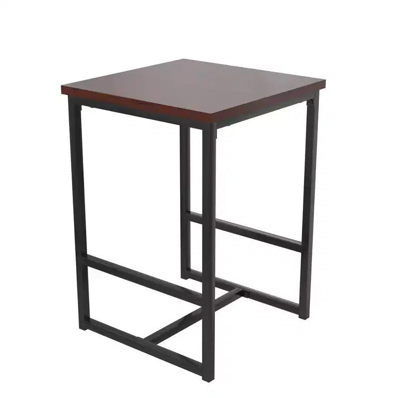 Ensemble table de bar et 2 tabourets Novogratz Bungalow, hauteur bar, avec plateau en bois et cadre en métal