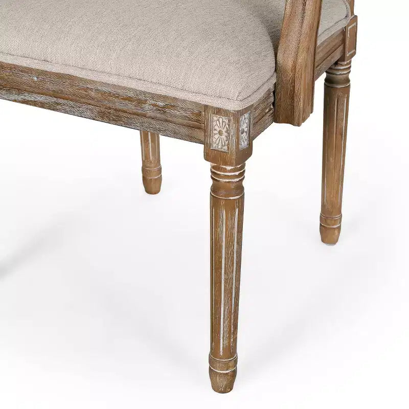 Lot de 2 chaises de salle à manger en bois rembourrées Maria de style campagnard français