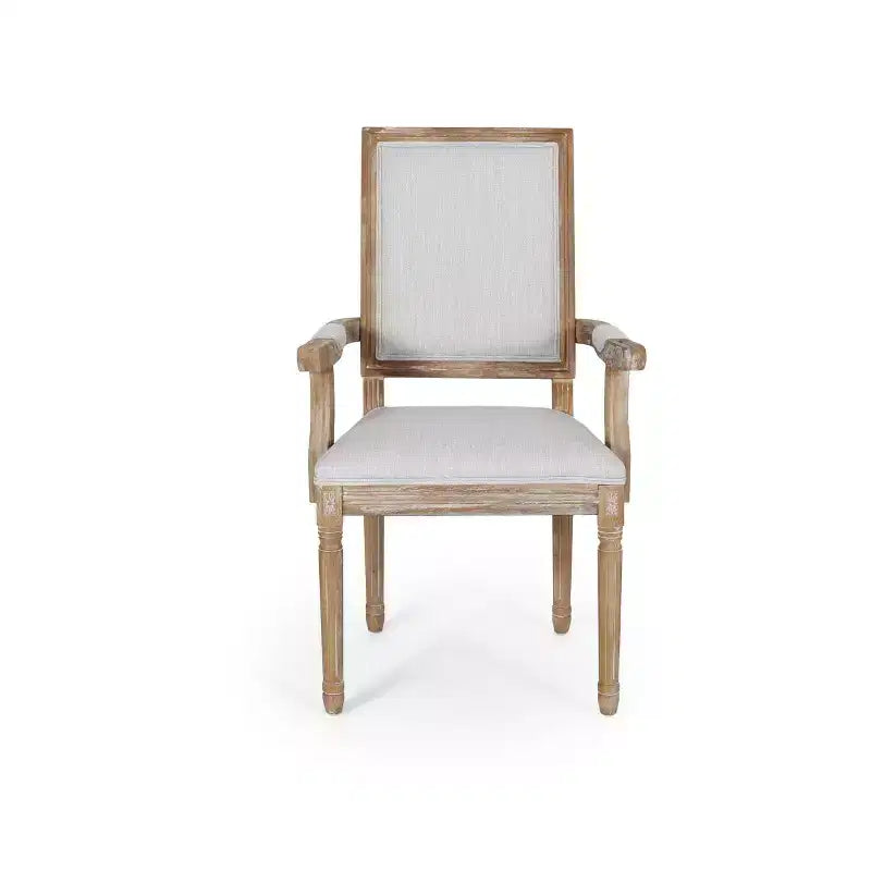 Lot de 2 chaises de salle à manger en bois rembourrées Maria de style campagnard français