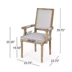 Lot de 2 chaises de salle à manger en bois rembourrées Maria de style campagnard français