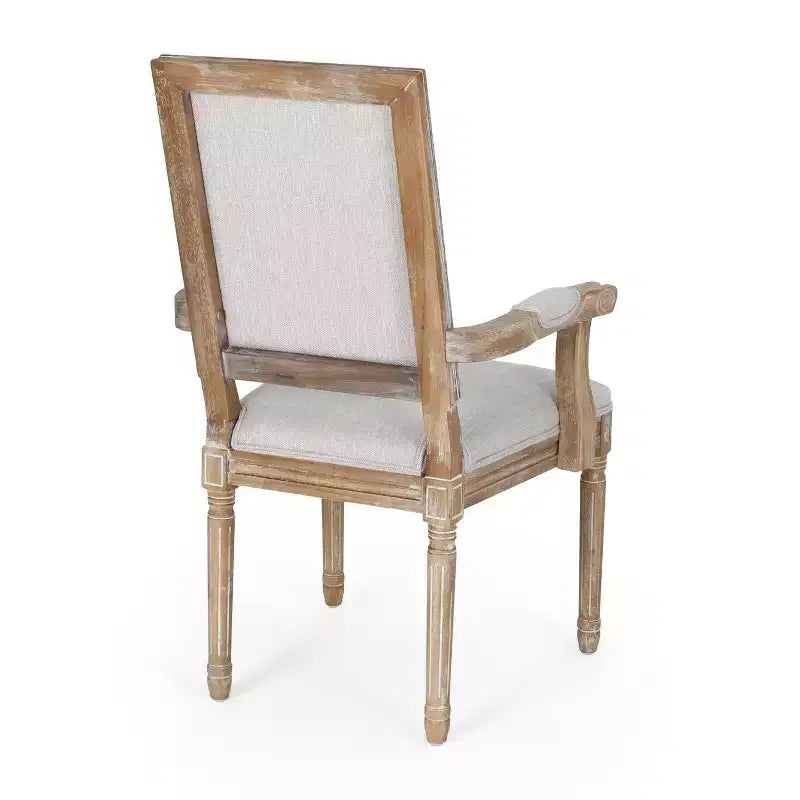 Lot de 2 chaises de salle à manger en bois rembourrées Maria de style campagnard français