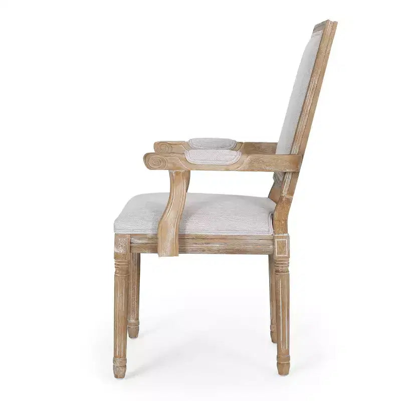 Lot de 2 chaises de salle à manger en bois rembourrées Maria de style campagnard français