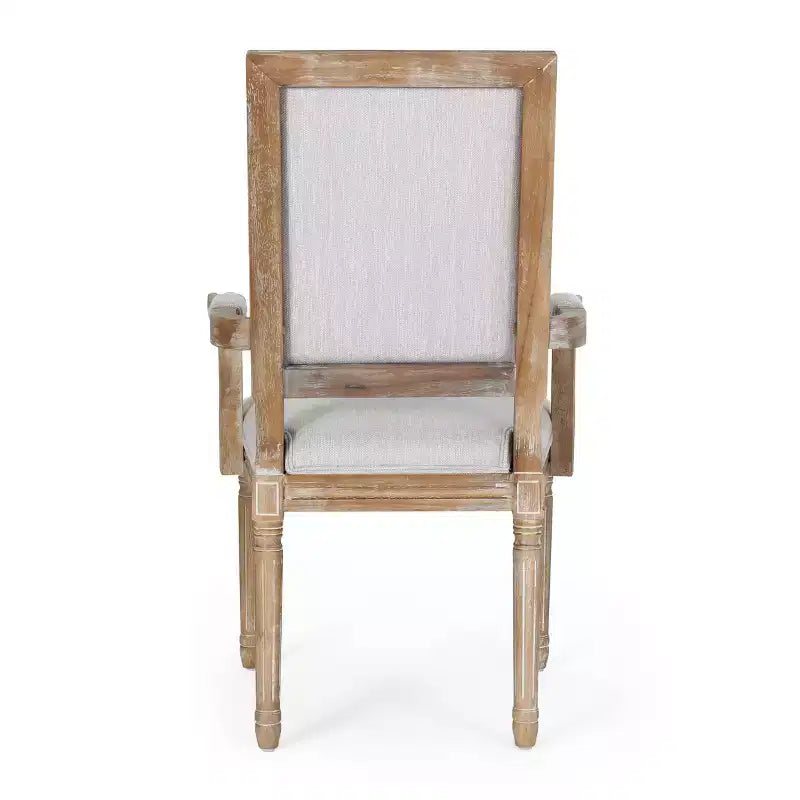 Lot de 2 chaises de salle à manger en bois rembourrées Maria de style campagnard français