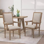 Lot de 2 chaises de salle à manger en bois rembourrées Maria de style campagnard français