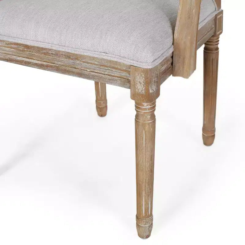Lot de 2 chaises de salle à manger en bois rembourrées Maria de style campagnard français