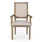 Lot de 2 chaises de salle à manger en bois rembourrées Maria de style campagnard français
