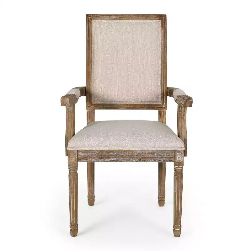 Lot de 2 chaises de salle à manger en bois rembourrées Maria de style campagnard français