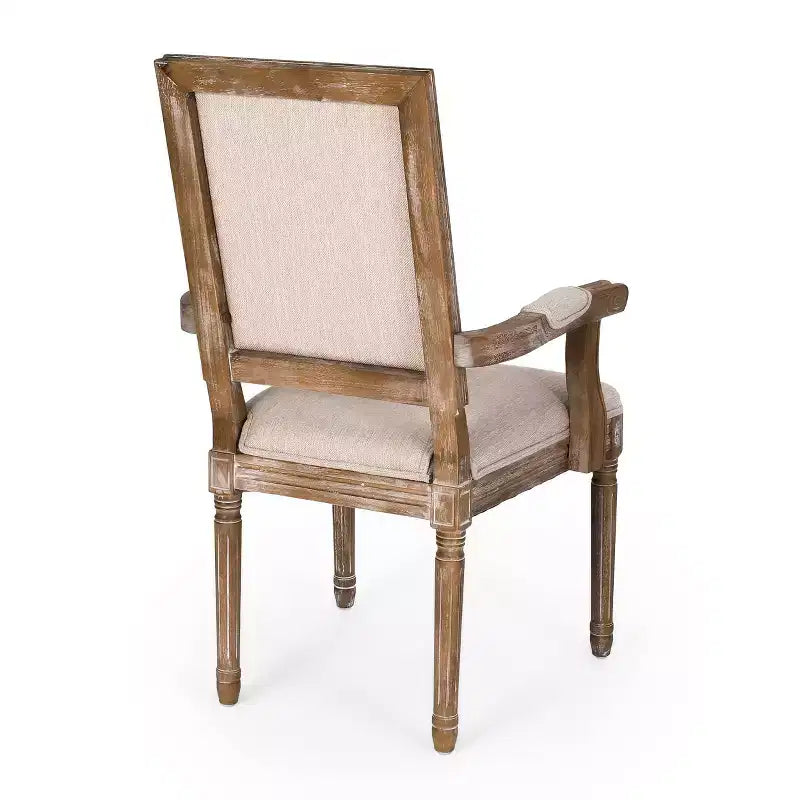 Lot de 2 chaises de salle à manger en bois rembourrées Maria de style campagnard français