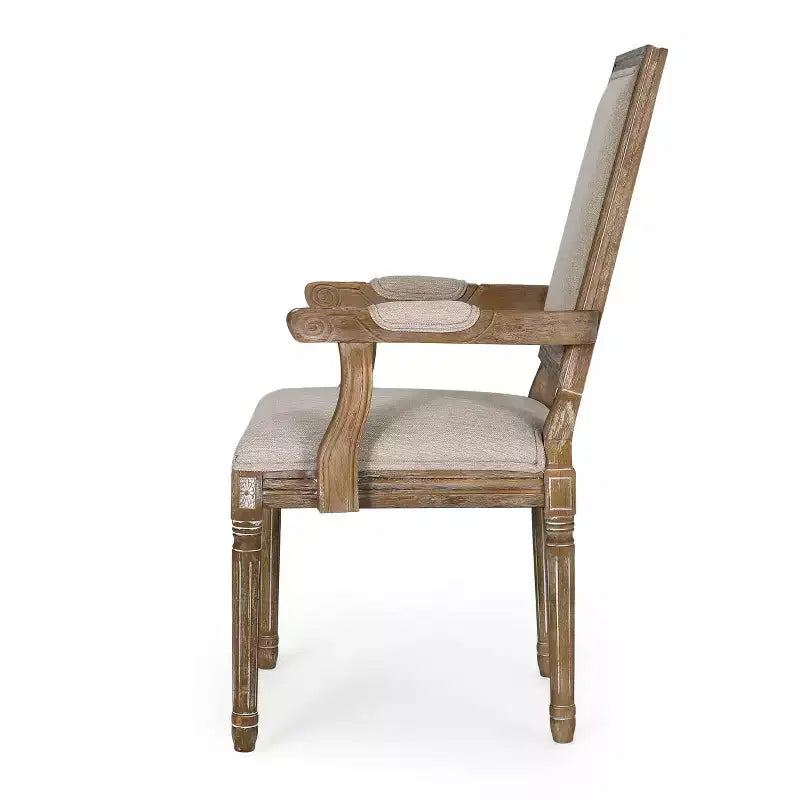 Lot de 2 chaises de salle à manger en bois rembourrées Maria de style campagnard français