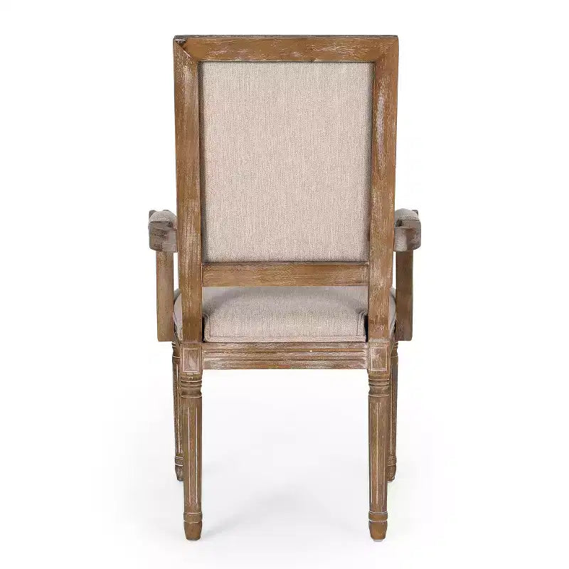 Lot de 2 chaises de salle à manger en bois rembourrées Maria de style campagnard français