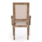 Lot de 2 chaises de salle à manger en bois rembourrées Maria de style campagnard français