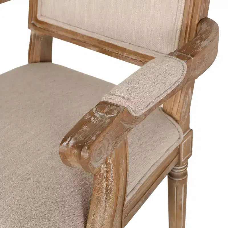 Lot de 2 chaises de salle à manger en bois rembourrées Maria de style campagnard français