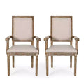 Set of 2 Maria French Country Wood Upholstered Dining Chairs - Christopher Knight Home