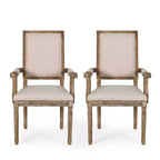 Set of 2 Maria French Country Wood Upholstered Dining Chairs - Christopher Knight Home